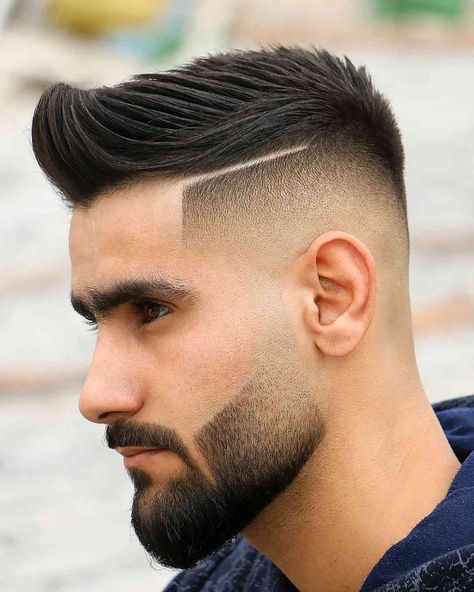 Hard Part Haircut, High Fade Haircut, Beard Fade, फोटोग्राफी 101, Men's Short Hair, Cool Hairstyles For Men, Corte De Cabelo Masculino, Mens Haircuts Short, Hard Part