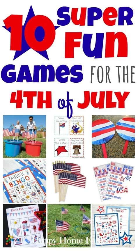 July Activities For Kids, Fourth Of July Activities, 4th Decorations, 4th Of July Crafts, Fourth Of July Crafts For Kids, July Activities, Happy Home Fairy, 4th Of July Games, Senior Games