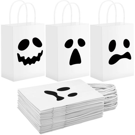 PRICES MAY VARY. You Will Get: there are 24 pieces of Halloween gift bags in 3 different designs, 8 pieces per design, sufficient quantities and various styles can meet your package needs on Halloween Appropriate Size: the Halloween goodie bags are about 5.91 x 8.27 x 3.15 inch/ 15 x 21 x 8 cm, which will offer enough capacity to store various gifts, equipped with sturdy handles, convenient to carry Reliable Quality: the Halloween party favor bags are made of quality paper, thick and sturdy, lig Treat Bags Halloween, Trick Or Treat Party, Boo Boo Bags, Halloween Gift Bags, Halloween Goodie Bags, Easy Diy Halloween Decorations, Halloween Goodies, Halloween Treat Bags, Bags For Teens