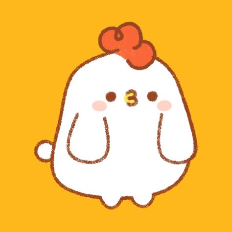 Chicken Pfp Aesthetic, Chicken Pfp Cute, Chicken Aesthetic Drawing, Cute Chickens Drawing, Cute Chicken Illustration, Chicken Doodle Art, Chicken Cute Art, Chicken Cute Drawing, Chicken Illustration Cute