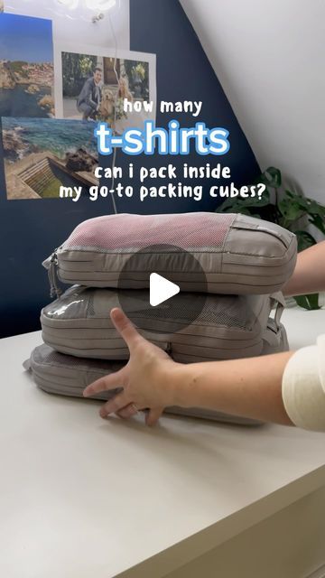 Rilee Smith on Instagram: "How many t-shirts can I pack into my favorite Amazon Packing Cubes? 👀👚 (and yes, I think I might own too many… lol) #packingcubes 🛒: These compression #packing cubes are Iinked in my Amazon Storefront + Travel Favs! #packwithme #packingtips #packinghacks #traveltips #compressioncubes #travelgram #amazonmusthaves" Diy Compression Packing Cubes, How To Use Packing Cubes Tips, How To Fold Clothes For Packing Cubes, Packing With Packing Cubes, Compression Cubes For Travel, Compression Packing Cubes Travel, Packing Cubes How To Use, Diy Packing Cubes, Packing Cubes Tips