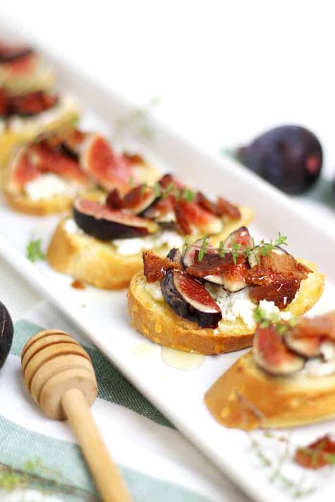 Winter Appetizer | Bruschetta Recipes | Wintertime Bruschetta | Winter Bruschetta | Finger Foods | Easy Entertaining | Holiday Appetizer | Christmas Appetizer | New Year's Eve Appetizer | New Year's Day Appetizer New Years Day Food, Bruschetta Ideas, Finger Foods Ideas, Fig Goat Cheese, Bruschetta Recipes, Holiday Apps, Easy Bruschetta Recipe, Winter Appetizers, Easy Bruschetta