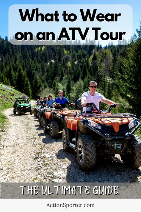 What to Wear on an ATV Tour Outfits For Atv Riding, Four Wheeling Outfits For Women, What To Wear Atv Riding Women, Utv Riding Outfit Woman, Atv Riding Outfit Aruba, Four Wheeling Outfit, Atv Ride Outfit, Side By Side Riding Outfit, Utv Outfit Woman