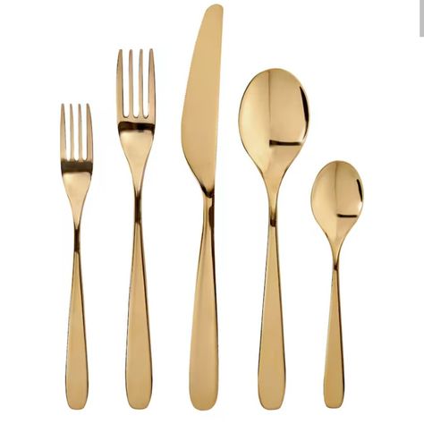 I Have 3 Sets. Black Cutlery, Gold Silverware, Ikea Ireland, Gold Cutlery, Gold Flatware, Dessert Salads, Cutlery Sets, Ikea Family, Flatware Set