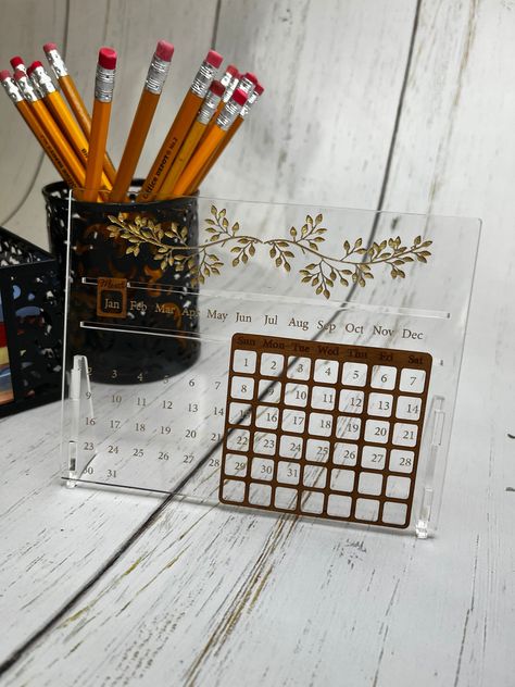 Excited to share the latest addition to my #etsy shop: Personalized Clear Acrylic Calendar | Perpetual Calendar | Maple Accents | Desk Calendar | Personalized Gift | Small Desk Calendar Acrylic Laser Cut Design, Calendar Acrylic, Small Desk Calendar, Diy Desk Calendar, Secretary Gifts, Acrylic Calendar, Modern Calendar, Corporate Holiday Gifts, Personalized Housewarming Gifts