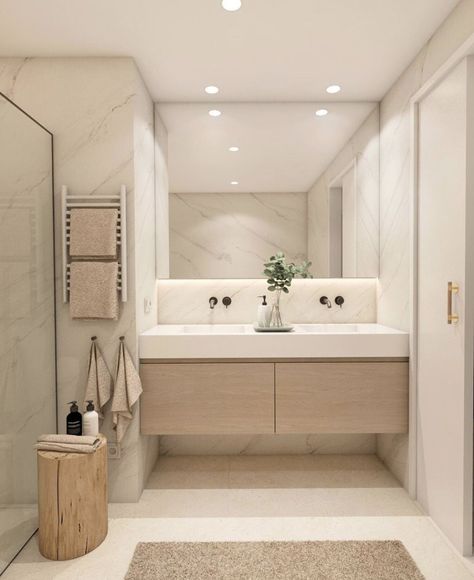 Experience the allure of timeless elegance with our modern bathroom ideas! Embrace classic design elements, sophisticated fixtures, and refined aesthetics that stand the test of time. Create a bathroom that exudes grace and opulence, turning every visit into a luxurious experience. Let your space become a haven of enduring beauty and sophistication. ✨🚿 #timelesselegance #classicdesign #sophisticatedstyle #refinedluxury #modernbathroom Minimalist Bathroom Design, Modern Bathroom Remodel, Bathroom Inspiration Modern, Beige Bathroom, Bathroom Redesign, Bathroom Design Inspiration, Bathroom Design Decor, Bathroom Inspiration Decor, Bathroom Design Luxury