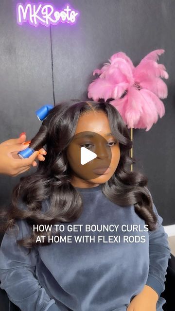 MK✨• MISSISSAUGA HAIRSTYLIST on Instagram: "Highly requested video!! Please save this for later😍

The trick is to wrap the hair FLAT against the flexi rod. This will help to maintain and mimic the shape of the curl to enhance the bounct curl look. 

When taking down the flexi rods, open the bottom of the flexi rod and let the curl drop out on its own. Do NOT unravel as you will ruin the curl. 

I hope this helps" Flexi Rod On Weave, Flexi Rods On Weave Long Hair, Flexi Rod Curls On Weave, Flexi Rod On Sew In, How To Curl Hair With Flexi Rods, Flexi Rod Tutorial, Flexi Rod Curls On Wig, Flexi Rods On Silk Press, How To Use Flexi Rods