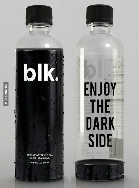 When you're too goth for normal water Blk Water, Label Botol, Clever Packaging, Botol Air, Cool Packaging, Graphic Design Packaging, Beverage Packaging, Black Water, Bottle Packaging