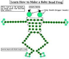 Seed Bead Frog Pattern, Seed Bead Keychain Pattern, Frog Bead Pattern, Seed Bead Frog, Bead Frog, Beaded Frog, Free Beading Patterns, Keychain Patterns, Bead Animals