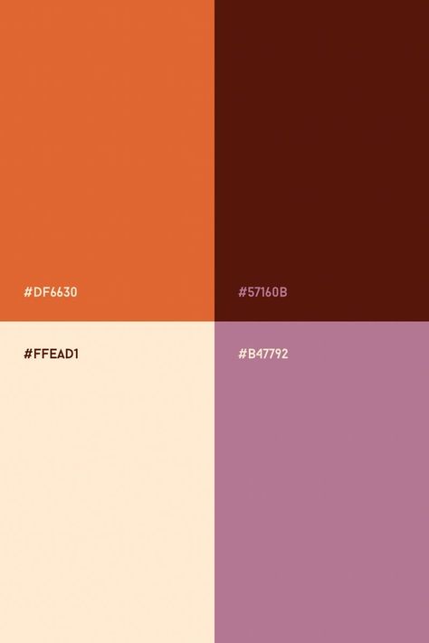 Warm Toned Color Palette, Lavender And Orange Bedroom, Warm Purple Color Palette, Orange And Purple Color Palette, Color Palette With Burgundy, Red Orange Color Palette, Color Schemes Orange, Purple And Orange Color Palette, Color Palette Orange