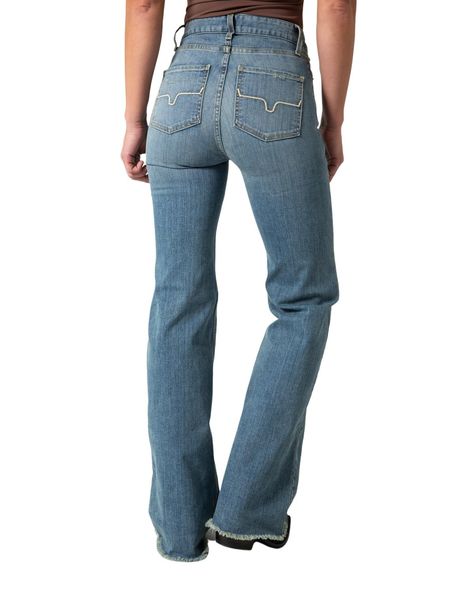 PRICES MAY VARY. 82% Cotton, 15% Polyester, 3% Elastane Import Button closure Hand Wash Only Womens Kimes Ranch Jeans: Ladies Kimes Ranch Western Denim. A high rise stovetop jean with a wide leg and raw hem, the women's Olivia jean, from Kimes Ranch, is the perfect everyday jean. Made from our innovative tri-blend denim for maximum wearability and rebound, this lightweight jean is accented with our iconic Longhorn logo on both back pockets. It has hand sanding on a light wash denim with whisker Kimes Ranch Jeans High Rise, Kimes Jeans Women, Olivia Kimes Jeans, Kimes Jeans Outfits, Kimes Ranch Jeans Outfit, Kimes Jeans, Ranching Life, Kimes Ranch Jeans, Western Inspiration