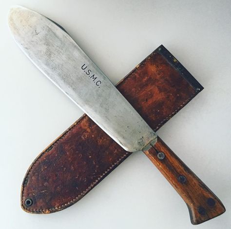 1945 WW2 US Marines Bolo Knife Bolo Knife, Seax Knife, Vasos Vintage, Military Knives, Deer Meat, Diy Knife, Knife Patterns, Craft Knives, Us Marines