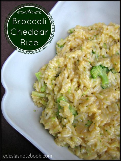 Edesia's Notebook: Broccoli Cheddar Rice Broccoli Cheddar Rice, Brocoli And Cheese, Cheddar Rice, Broccoli Cheese Rice, Cheesy Rice, Rice Side Dishes, Thanksgiving 2020, Broccoli Cheddar, Broccoli Recipes