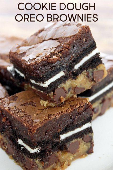 Cookie Dough Oreo, Cookie Dough Oreo Brownies, Cookie Dough Brownies, Dessert Oreo, Easy Cupcake Recipes, Oreo Brownies, Brownie Desserts, Oreo Dessert, Brownie Batter