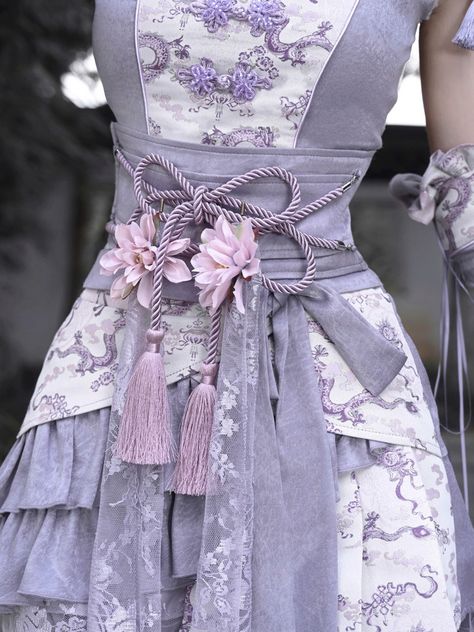 SizeSMLWaist646872Full Length111111 Purple Corset, Flower Belt, Gothic Skirts, Qipao Dress, Corset Belt, Corset Lingerie, Crop Top Sweater, Daily Dress, Purple Flower