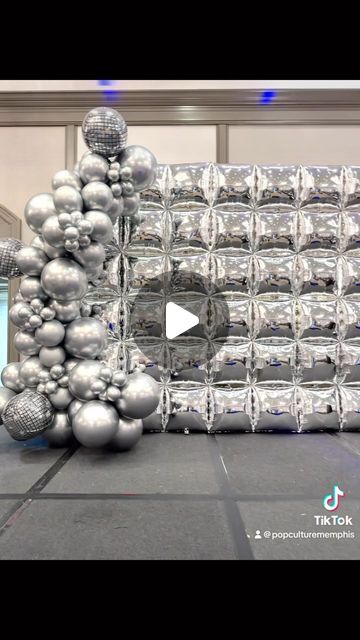 Memphis Balloons & Streamers 🎈 on Instagram: "Disco ball but make it balloon wall. 🪩🪩🪩 We are loving these new @tuftex Squared balloons! #popculturememphis" Disco Balloon Wall, Foil Balloon Wall Backdrop, Square Foil Balloon Backdrop, Mylar Balloon Wall, Square Balloon Backdrop, Silver Balloon Wall, Mylar Backdrop, Foil Balloon Wall, Wall Of Balloons