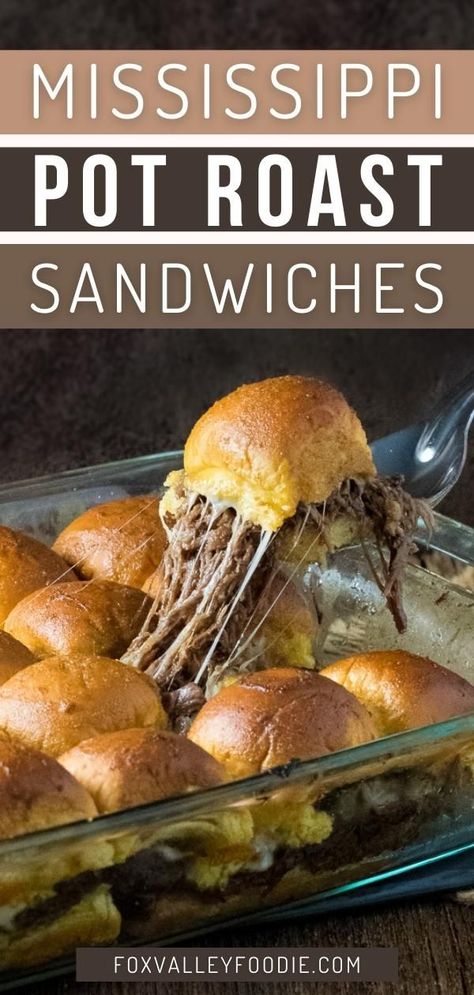 Mississippi Pot Roast Sandwiches, Pot Roast Sliders, Mississippi Pot Roast Crockpot, Pot Roast Crockpot, Shredded Beef Sandwiches, Roast Sandwiches, Roast Crockpot, Pot Roast Sandwiches, Hot Beef Sandwiches