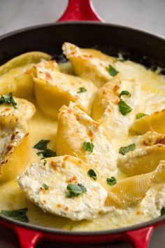 Four-Cheese Stuffed Shells. I substituted cottage cheese instead of ricotta. Delish.com Stuffed Pasta, Cheese Stuffed Shells, Stuffed Shells Recipe, Pasta Salads, Giada De Laurentiis, Cheese Stuffed, Stuffed Pasta Shells, Thanksgiving Desserts, Stuffed Shells