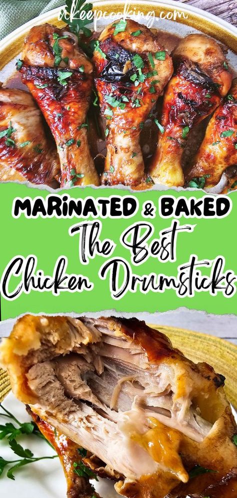 Looking for an easy and delicious dinner idea? Try these Marinated and Baked Chicken Drumsticks! 🍗✨ Oven-roasted to perfection, these drumsticks are simple to prepare and incredibly juicy. The marinade adds a burst of flavor, making them a family favorite. Perfect for busy weeknights or weekend gatherings. Get the recipe and enjoy a mouthwatering meal with minimal effort! Best Chicken Drumsticks, Chicken Drummettes Recipes, Chicken Drumstick Recipes Oven, Chicken Drumstick Marinade, Drumstick Recipes Oven, Chicken Drumsticks Oven, Roasted Drumsticks, Drumsticks Oven, Baked Drumsticks