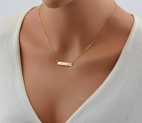 Heart Shaped Diamond Necklace, Gold Key Necklace, Hamsa Necklace Gold, Key Charm Necklace, Bar Necklace Gold, Name Plate Necklace, Rose Gold Bar, Gold Leaf Necklace, Necklace Bar