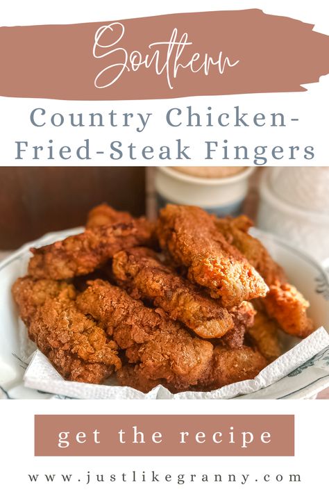 Country Fried Steak Fingers, Chicken Fried Steak Fingers Recipe, Steak Fingers Recipe, Fried Cube Steak Recipes, Chicken Fried Steak Fingers, Steak Frites Recipe, Fried Steak Fingers, Country Fried Steak Recipe, Steak Fingers