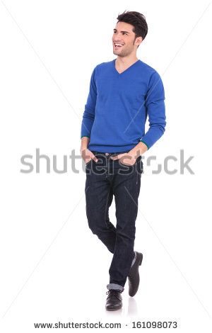 young casual man with hands in pockets looking away from the camera to his side - stock photo Mens Study, Full Body Picture, Man Full Body, Man Stock Photo, Man Hands, Confident Man, Casual Man, Anatomy Poses, Standing Poses