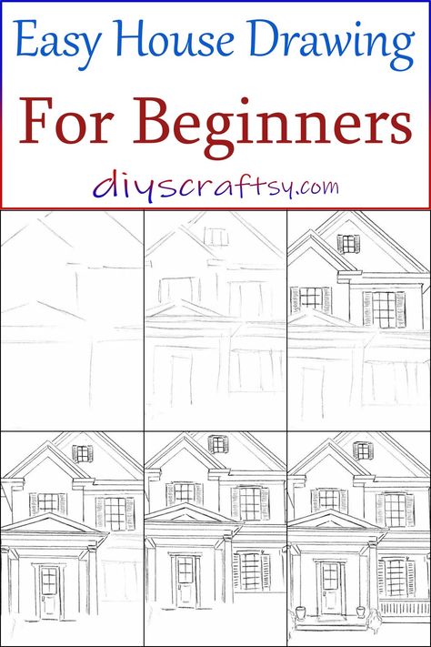 Easy House Drawing For Beginners Croquis, How To Draw Steps To A House, Sketching Buildings For Beginners, Draw A House Step By Step, How To Draw A Building Step By Step, Drawing Houses Step By Step, Drawing Buildings Tutorials, How To Draw House Plans, Easy Building Sketches