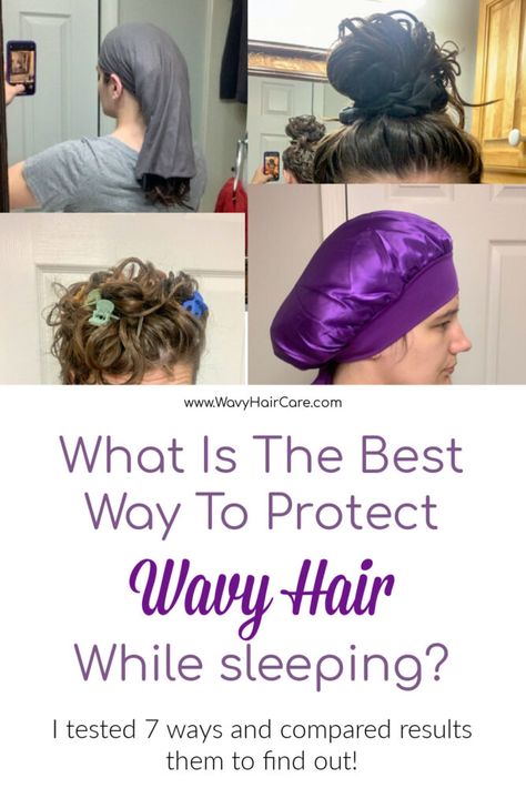 Keep Curly Hair Overnight Sleep, Diy Sleep Cap For Curly Hair, Nighttime Wavy Hair Routine, Sleep With Wet Hair Curls, Protective Sleep Hairstyles Wavy, Preserving Curls Overnight, How To Protect Wavy Hair At Night, Wet Plopping Technique, Sleeping On Curly Hair