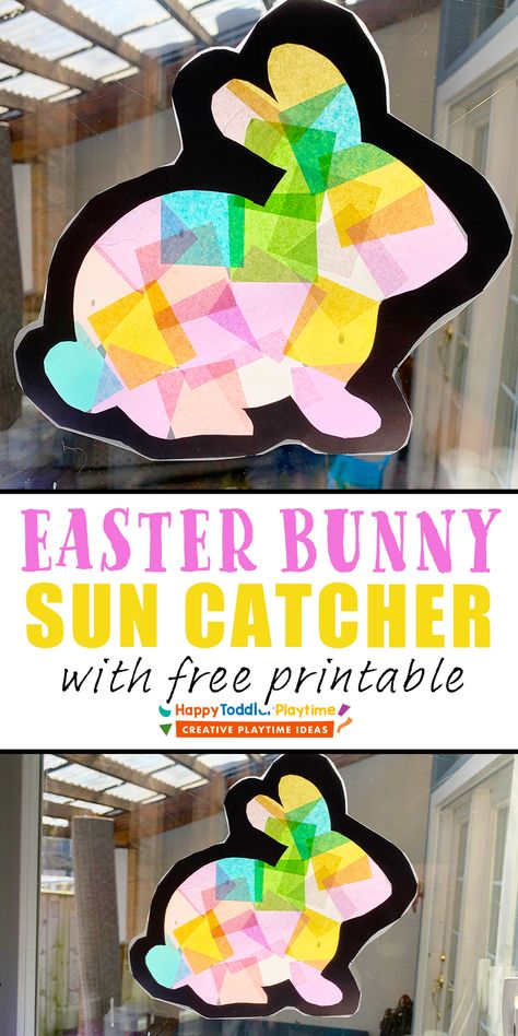 Sun Catcher Craft, Påskeaktiviteter For Barn, Easter Crafts Preschool, Easy Toddler Crafts, Easter Crafts For Toddlers, April Crafts, Easter Arts And Crafts, Easter Preschool, Suncatcher Craft