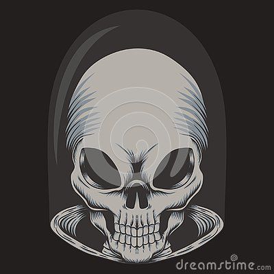 Alien skull vector illustration for your company or brand Alien Skull, Grey Alien, Skull Illustration, Hand Tattoos For Guys, Aliens, Sugar Skull, Drawing Ideas, Hand Tattoos, Cartoon Art