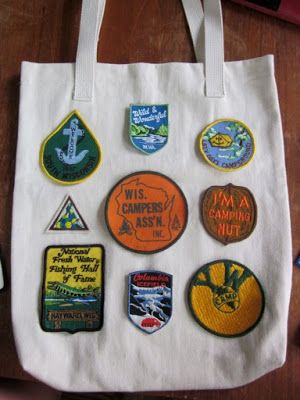 Travel Patches Display Ideas, Patch Display Ideas, Patch Display, Patch Tote Bag, Handpainted Tote, Patches Display, Scout Patches, Girl Scout Patches, Handpainted Tote Bags