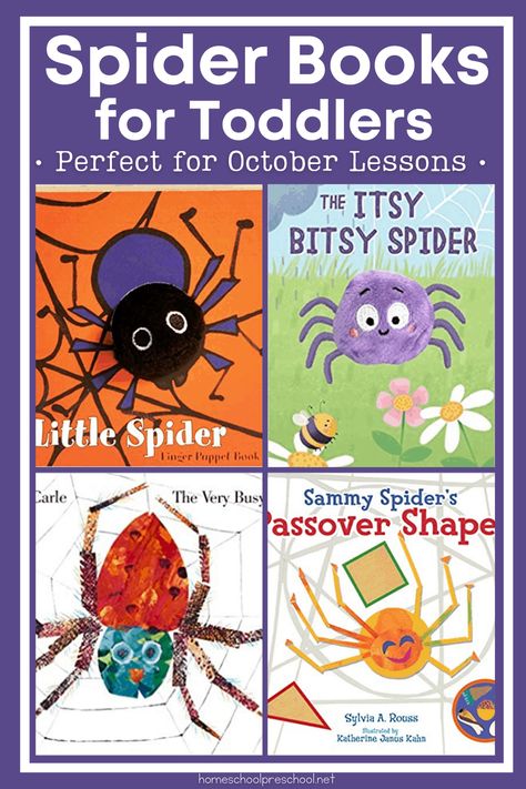 Whether you're teaching spiders or teaching nursery rhymes, these spider books for toddlers are just what you need! Spiders Preschool, Toddler Language Development, Best Toddler Books, Toddler Storytime, Spider Activities, October Lessons, Spider Book, Halloween Activities Preschool, Bug Activities