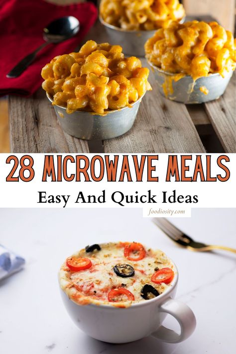 28 Microwave Meals - Easy And Quick Ideas - Foodiosity Easy Foods To Make In The Microwave, Easy Small Meals, Easy Microwave Breakfast Ideas, Quick Microwave Meals, Microwave Meals Hotel, Recipes For One Person Easy, Microwave Meals For One, Microwave Recipes Dinner Easy, Single Person Meals