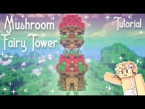 🌸 MINECRAFT Tutorial : Mushroom Fairy Tower 🌸 Aesthetic builds | Minecraft 1.16.5 - YouTube Minecraft Big Mushroom, Aesthetic Builds Minecraft, Tower Aesthetic, Minecraft Tutorials, Build Inspiration, Mushroom Fairy, Cute Mushroom, Mushroom House, Minecraft Tutorial