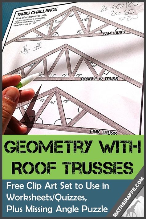 High School Geometry, Geometry Teacher, Teaching Geometry, Geometry High School, Geometry Activities, Grade 6 Math, Teacher Board, Secondary Math, Roof Trusses