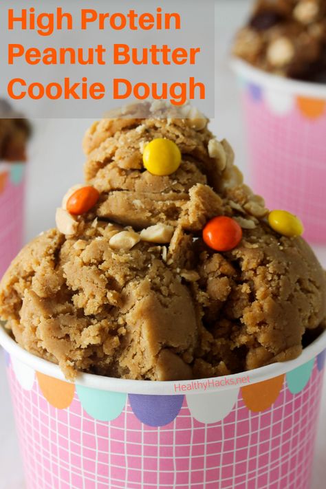 Edible Peanut Butter Cookie Dough, Edible Cookie Dough Healthy, High Protein Peanut Butter, Butter Cookie Dough, Paleo Snack, Protein Cookie Dough, Healthy Hacks, Healthy Cookie Dough, Protein Baking