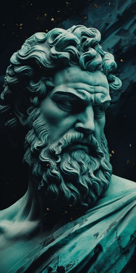 Greek Philosophers Wallpaper, Greek Philosophers Aesthetic, Greek Statue Illustration, Stoic Statue, Greek Statue Art, Stoicism Art, Philosophical Art, Statue Illustration, Stoic Art