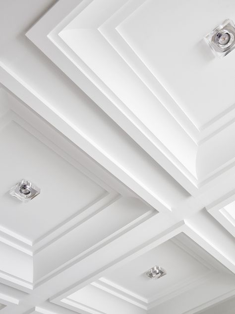 Ancerl-Studio---Hampton-Residence-04---c | Hampton Coffered Ceiling Lighting, Ceiling Design Classic, Coffered Ceiling Design, Gypsum Ceiling Design, Plafon Gypsum, New Ceiling Design, Classical Interior, Gypsum Ceiling, Interior Ceiling Design