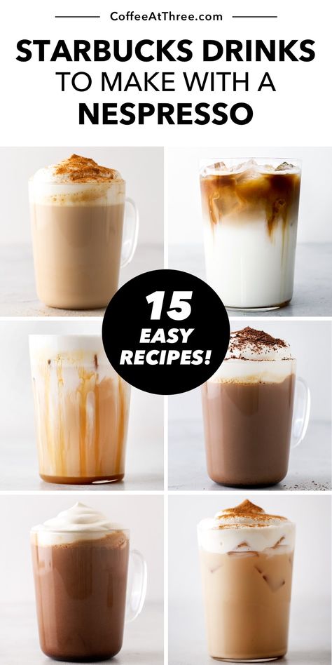 Starbucks Drink Recipes, Nespresso Starbucks, Copycat Drinks, Barista Recipe, Espresso Drink Recipes, Drinks To Make At Home, Caffeinated Drinks, Coffee Recipes Hot, Mocha Drink