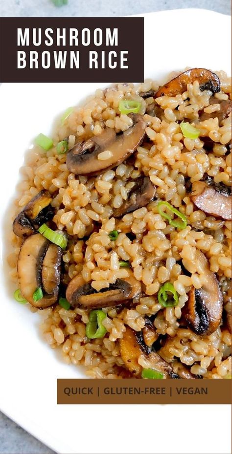 Easy & Delicious Brown Rice and Mushroom Pilaf. A flavorful one-pot dish with just 5 main ingredients. It is perfect to make on a weeknight and enjoy as a side or even as a whole meal | mushroom brown rice recipes easy | quick dinner recipe | https://pipingpotcurry.com/one-pot-brown-rice-mushroom-pilaf/ Brown Rice Mushroom Risotto, Brown Rice With Mushrooms Recipes, Vegetable Brown Rice Recipes, One Pot Brown Rice Meals, Brown Rice Mushroom Recipes, Delicious Brown Rice Recipes, Brown Rice And Mushroom Recipe, Healthy Meals With Brown Rice, Brown Minute Rice Recipes