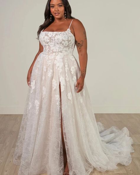 🌟 NEW ARRIVAL! ......... The first of our brand new STELLA YORK gowns has arrived and we're kicking things off with this beauty! 😍 #stellayork #newarrival #weddingdresses #bridal #birmingham Plus Size Wedding Dresses A Line, Plus Size Wedding Dresses Sparkle, A Line Wedding Dress Plus Size, Plus Size Lace Wedding Dress, Plus Size Wedding Dresses Curvy Bride, Wedding Gatsby, Stella York Bridal, Curvy Wedding Dress, Plus Size Bridal Dresses