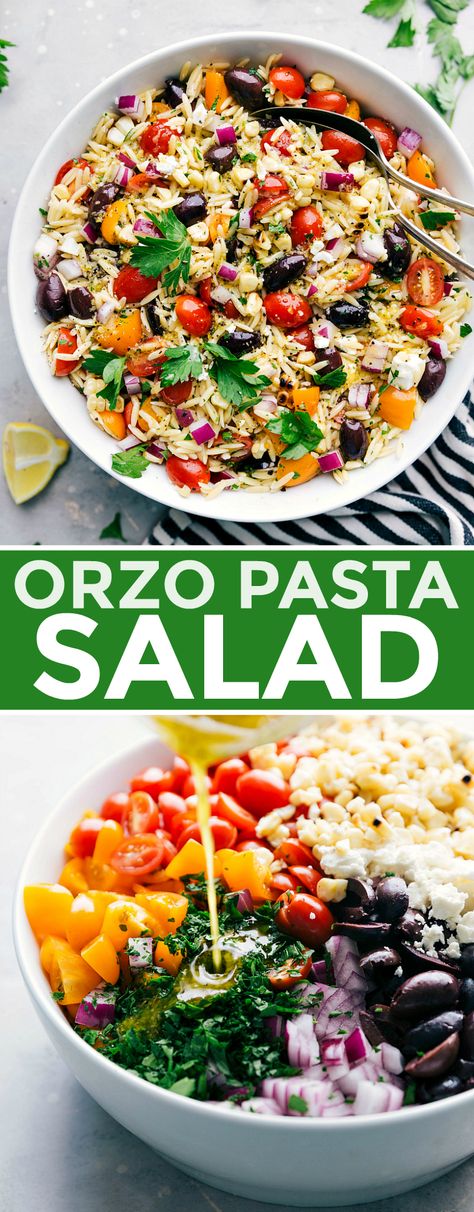 Lemon Dressing Recipe, Orzo Pasta Salad Recipe, Orzo Salat, Gluten Free Orzo, Fresh Cherry Recipes, Gluten Free Pasta Salad, Barbecue Side Dishes, Orzo Salad Recipes, Orzo Pasta Salad