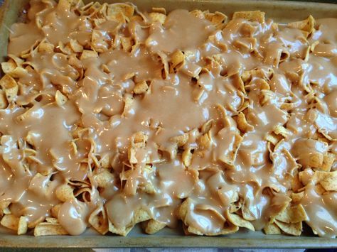 Summer Party Snacks, Corn Chip, Butter Corn, Peanut Butter Snacks, Karo Syrup, Buttered Corn, Quick Easy Desserts, Peanut Brittle, Bake Cookies