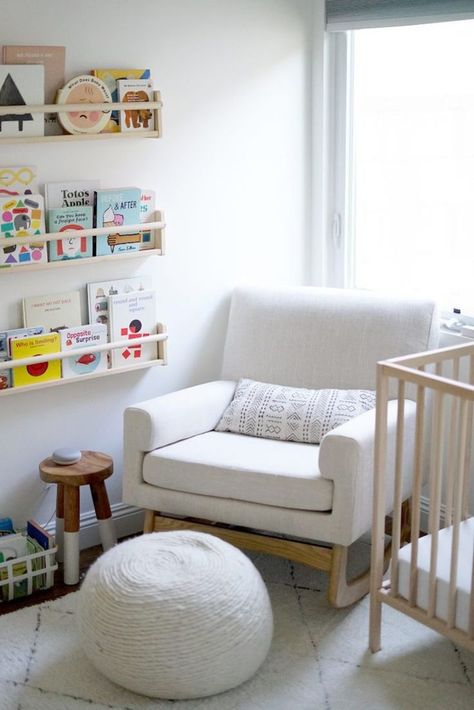 Lovely nursery inspiration Affordable Nursery, Nursery Gliders, Bright Nursery, Nursery Rocker, Nursing Room, Nursery Bookshelf, Baby Room Neutral, Nursery Glider, Nursing Chair