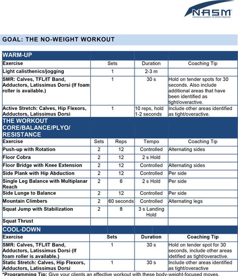 The No-Weight Workout #strengthtraining #beginners #noweight Personal Training Certification, Full Body Weight Workout, Workout Template, Personal Training Programs, Personal Training Business, Best Workout Plan, Fitness Career, Workout Training Programs, Exercise Program