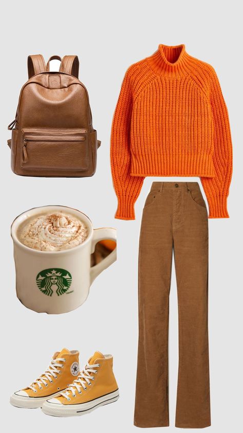 Fall Outfit with Pumpkin spice coffee Pumpkin Spice Outfit, Fall Coffee Shop, Spice Outfit, Coffee Shop Outfit, Spice Coffee, Pumpkin Spice Coffee, Vintage Clothing Stores, Fall Coffee, Autumn Coffee