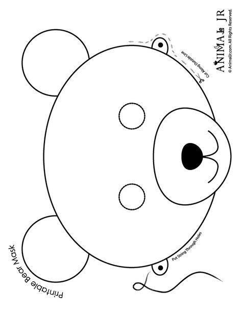 Bear Mask to Print and Color - Woo! Jr. Kids Activities Brave Birthday Party, Printable Animal Masks, Urs Polar, Teddy Bear Crafts, Teddy Bear Day, Quilt Book, Bear Mask, Teddy Bear Party, Teddy Bear Theme