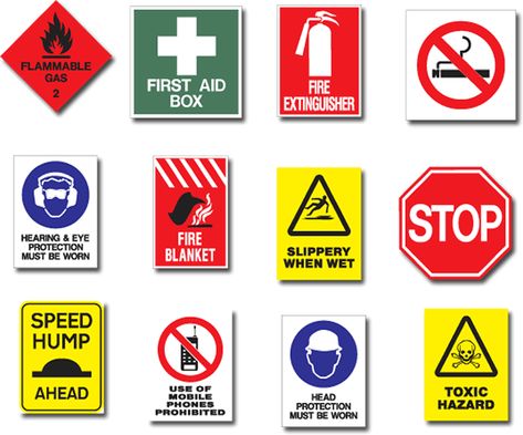 Learning about health and safety signs Road Sign Board, Tool Library, Traffic Sign Boards, Safety Signs And Symbols, Test Tips, Digital Printing Services, Health Symbol, Illustrated Instructions, Safety Signs