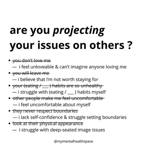 Dr. Susanne Wolf on Instagram: “Projection is a very common defense mechanism. As it’s a subconscious process, it's often very difficult to know when you're doing it and…” Devine Quotes, Pop Psychology, Defense Mechanism, Positive Intentions, Mental Healing, Healing Journaling, Healthy Communication, Parenting Done Right, Self Care Bullet Journal