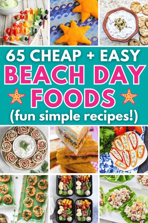 Easy Healthy Beach Meals, Best Beach Picnic Food Ideas, Best Beach Meals, What Food To Take To The Beach, Food To Eat At The Beach, Snack For The Beach, Summer Beach Meals, Food Ideas For Beach Day, Make Ahead Food For Beach Trip